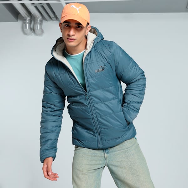 Men's Reversible Slim Fit Fleece Jacket, Gray Skies, extralarge-IND