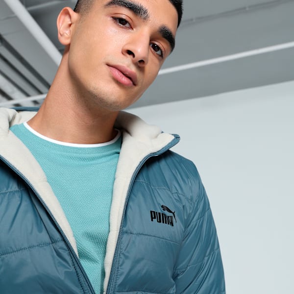 Men's Reversible Slim Fit Fleece Jacket, Gray Skies, extralarge-IND