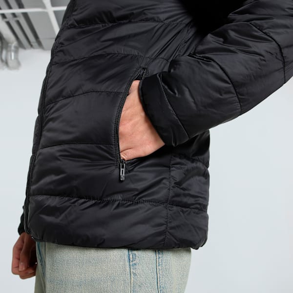 Men's Reversible Slim Fit Fleece Jacket, PUMA Black-logo, extralarge-IND