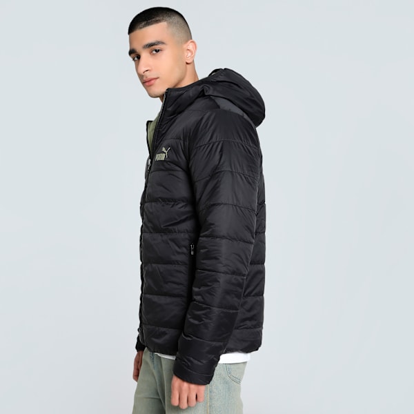 Men's Reversible Slim Fit Fleece Jacket, PUMA Black-logo, extralarge-IND