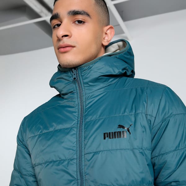 Men's Reversible Slim Fit Fleece Jacket, Gray Skies-logo, extralarge-IND