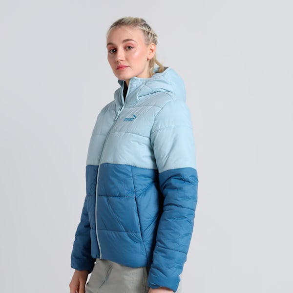 Women's Colorblock Hooded Jacket, Blue Horizon-Frosted Dew, extralarge-IND