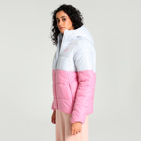 Women's Colorblock Hooded Jacket, Mauved Out-Silver Mist, extralarge-IND
