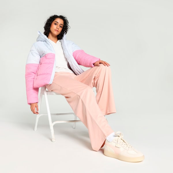 Women's Colorblock Hooded Jacket, Mauved Out-Silver Mist, extralarge-IND