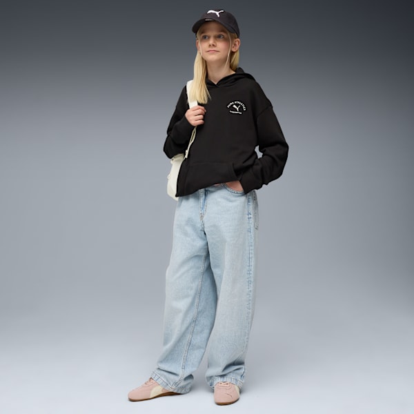 Sudadera holgada con capucha juvenil PUMA Class, PUMA Black, extralarge