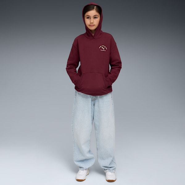 PUMA Class Relaxed Hoodie Youth, Ruby Shimmer, extralarge