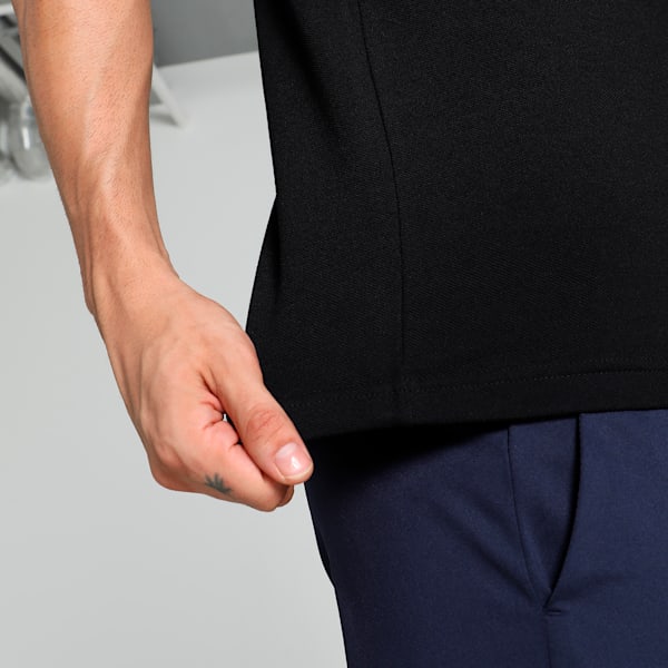 Men's Contrast Placket Slim Fit Polo, PUMA Black, extralarge-IND
