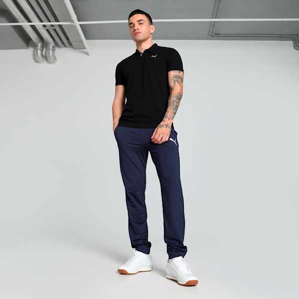 Men's Contrast Placket Slim Fit Polo, PUMA Black, extralarge-IND