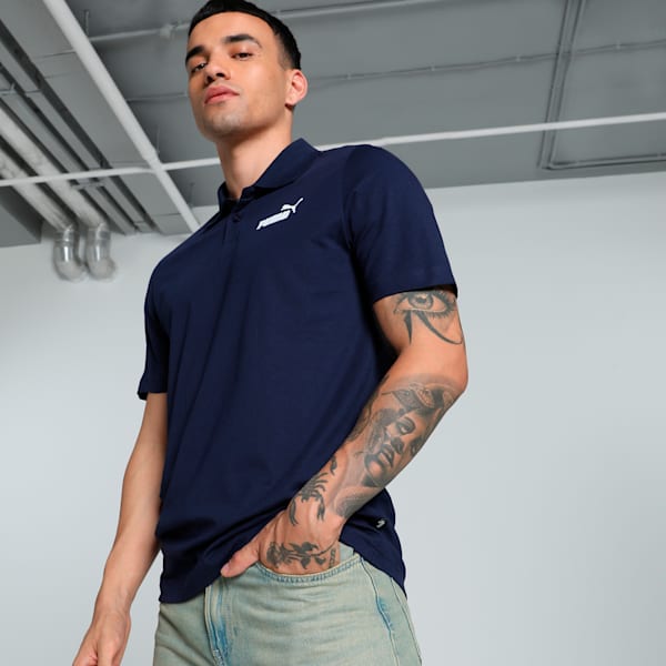 Men's Jersey Polo, Peacoat, extralarge-IND