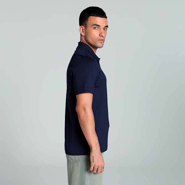 Men's Jersey Polo, Peacoat, extralarge-IND