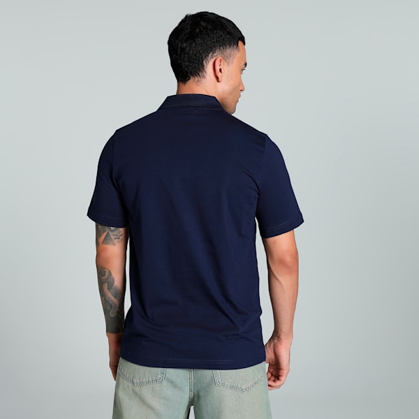 Men's Jersey Polo, Peacoat, extralarge-IND