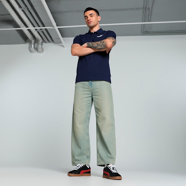 Men's Jersey Polo, Peacoat, extralarge-IND