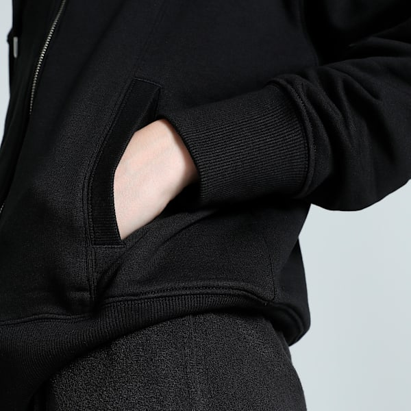 HER Women's Full-Zip Relaxed Fit Hoodie, PUMA Black, extralarge-IND