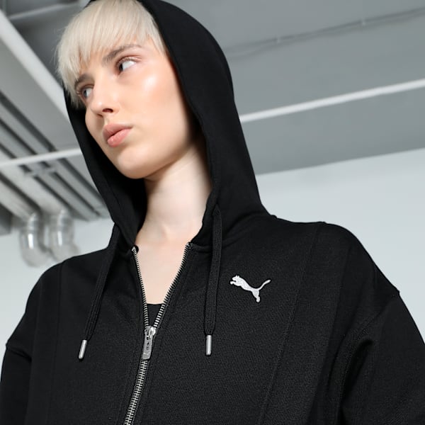 HER Women's Full-Zip Relaxed Fit Hoodie, PUMA Black, extralarge-IND
