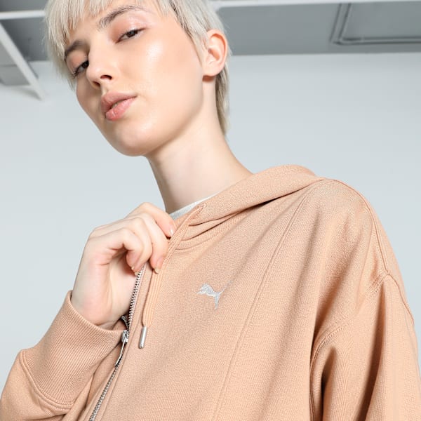HER Women's Full-Zip Relaxed Fit Hoodie, Dusty Tan, extralarge-IND