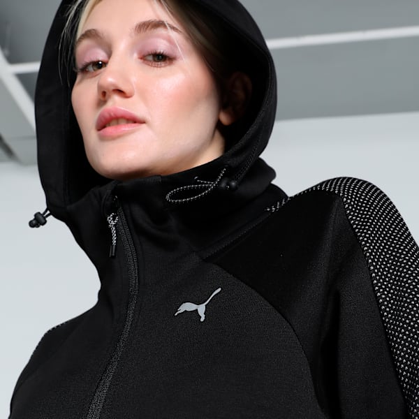 EVOSTRIPE Full-Zip Women's Hoodie, PUMA Black, extralarge-IND