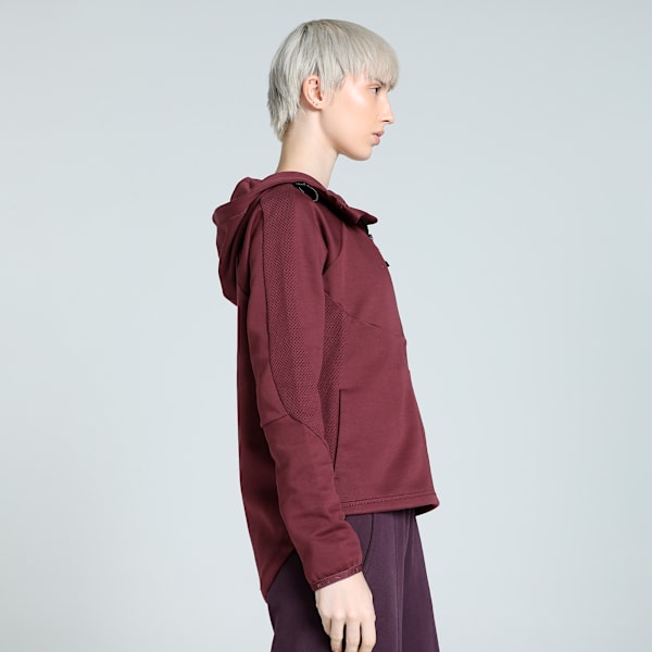 EVOSTRIPE Full-Zip Women's Hoodie, Dark Jasper, extralarge-IND