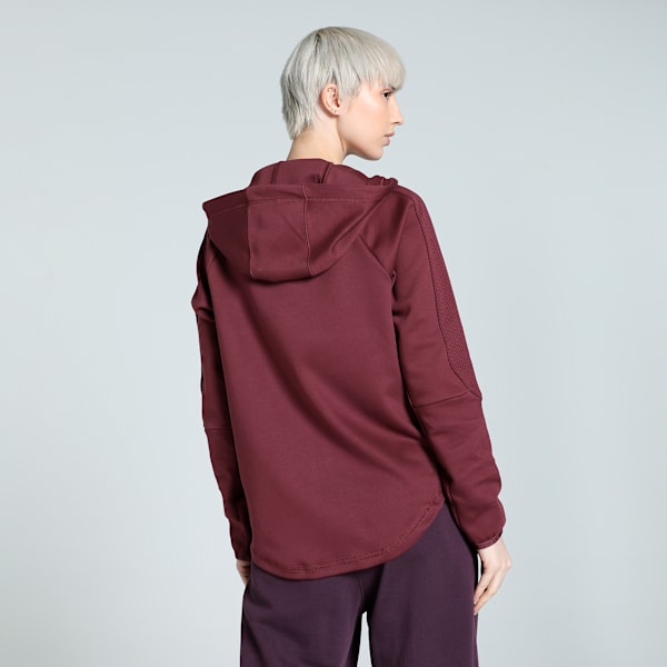 EVOSTRIPE Full-Zip Women's Hoodie, Dark Jasper, extralarge-IND