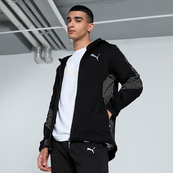 EVOSTRIPE Full-Zip Men's Slim Fit Hoodie, PUMA Black, extralarge-IND