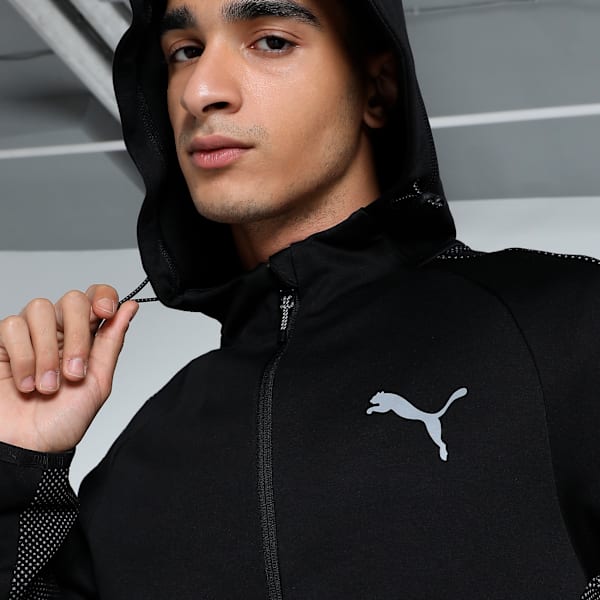 EVOSTRIPE Full-Zip Men's Slim Fit Hoodie, PUMA Black, extralarge-IND