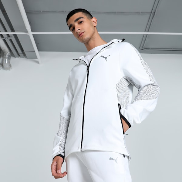 EVOSTRIPE Full-Zip Men's Slim Fit Hoodie, PUMA White, extralarge-IND