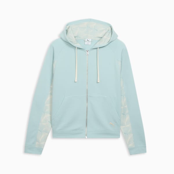 ESSENTIALS GRAPHIC Women's Full-Zip Hoodie, Modern Mint-AOP, extralarge
