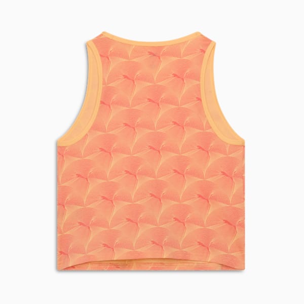 Playera estampada sin mangas para mujer ESSENTIALS GRAPHICS, Peach Frost-AOP, extralarge