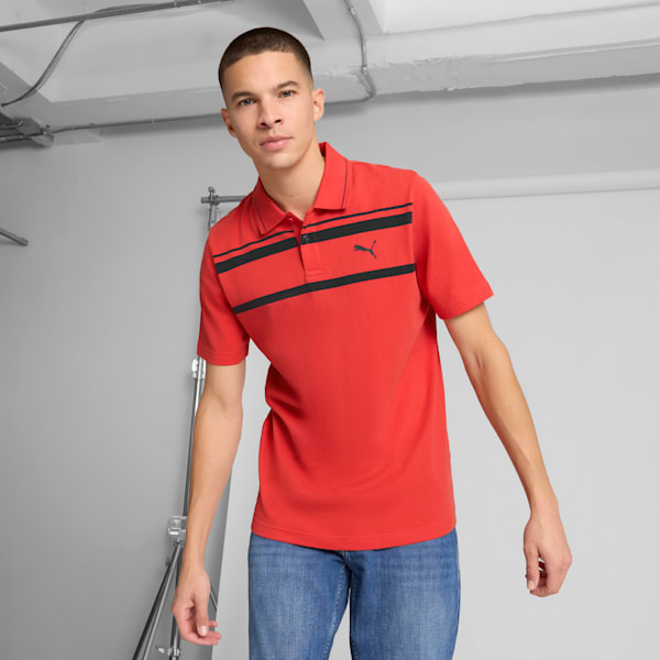 ESS ELEVATED Men's Polo Shirt, Red Fire, extralarge