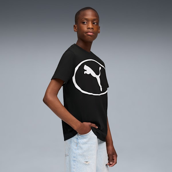 PUMA Sport Graphic Tee Youth, PUMA Black, extralarge-GBR