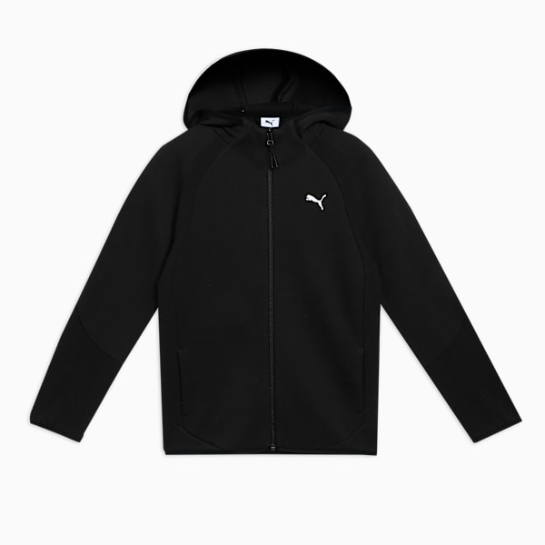 Evostripe Boys' Full-Zip Training Hoodie, PUMA Black, extralarge-IND