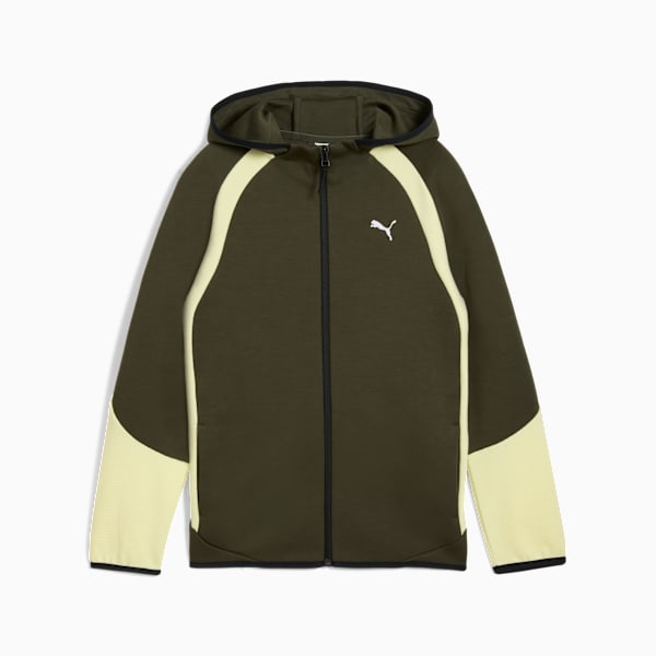 Evostripe Full-Zip Hoodie Youth, Dark Olive, extralarge