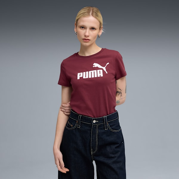 Camiseta ESS Logo No. 1 para mujer, Ruby Shimmer, extralarge