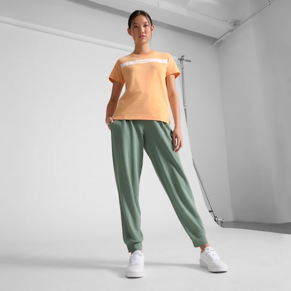 Camiseta PUMA Upfront Line para mujer, Almost Apricot, extralarge