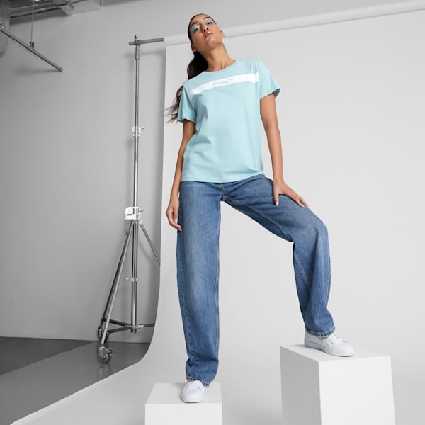 PUMA Upfront Line Women's Tee, Modern Mint, extralarge