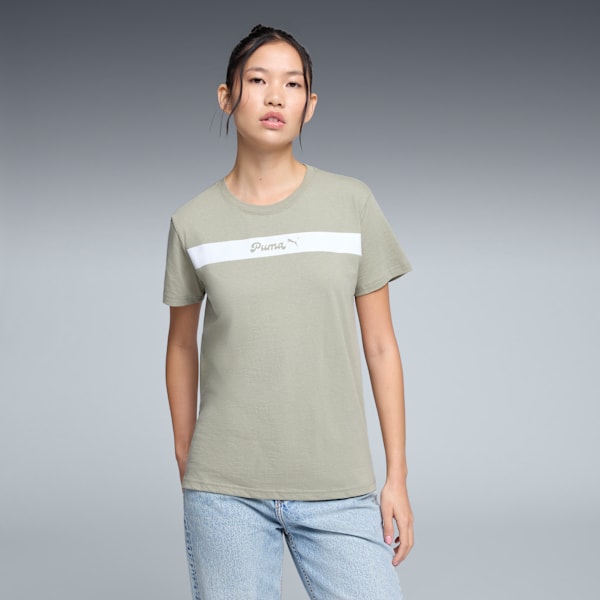 Camiseta PUMA Upfront Line para mujer, Lux Army, extralarge