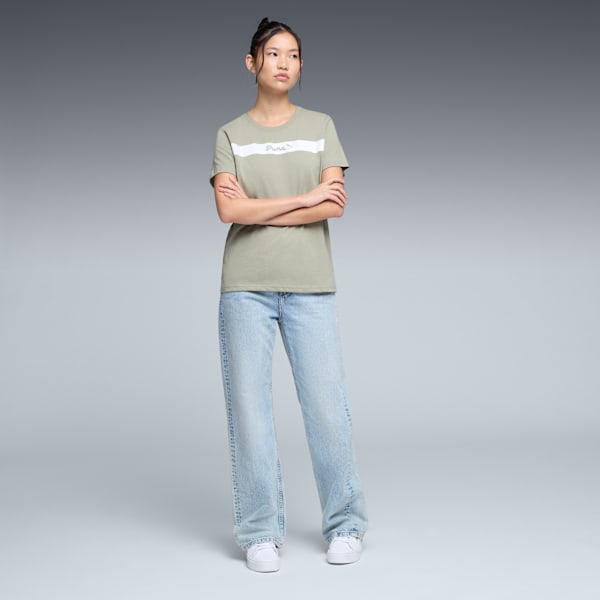Camiseta PUMA Upfront Line para mujer, Lux Army, extralarge
