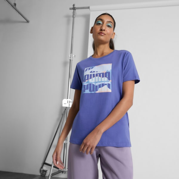 Camiseta GRAPHICS con montaña para mujer, Blue Crystal, extralarge