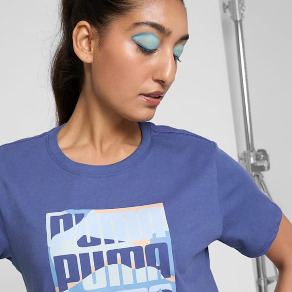 Camiseta GRAPHICS con montaña para mujer, Blue Crystal, extralarge