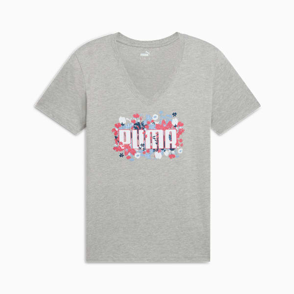 T-shirt GRAPHICS Floral Femme, Light Gray Heather, extralarge