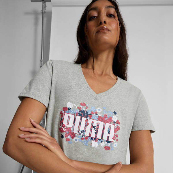 T-shirt GRAPHICS Floral Femme, Light Gray Heather, extralarge
