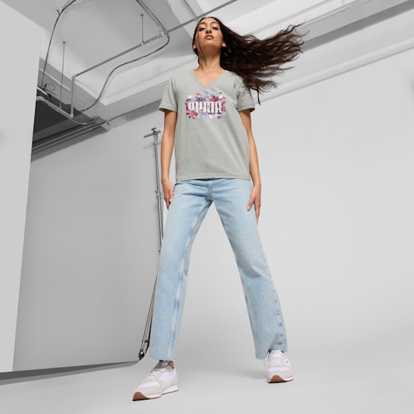GRAPHICS Floral Women's Tee, Light Gray Heather, extralarge