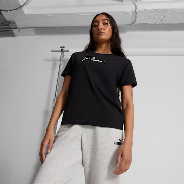 T-shirt GRAPHICS Script Femme, PUMA Black, extralarge