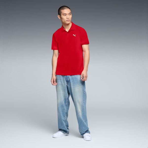 Essentials Small PUMA Logo Pique Polo US Men, For All Time Red, extralarge