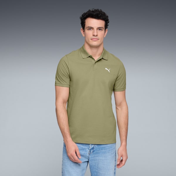 Essentials Small PUMA Logo Pique Polo US Men, Lux Army, extralarge