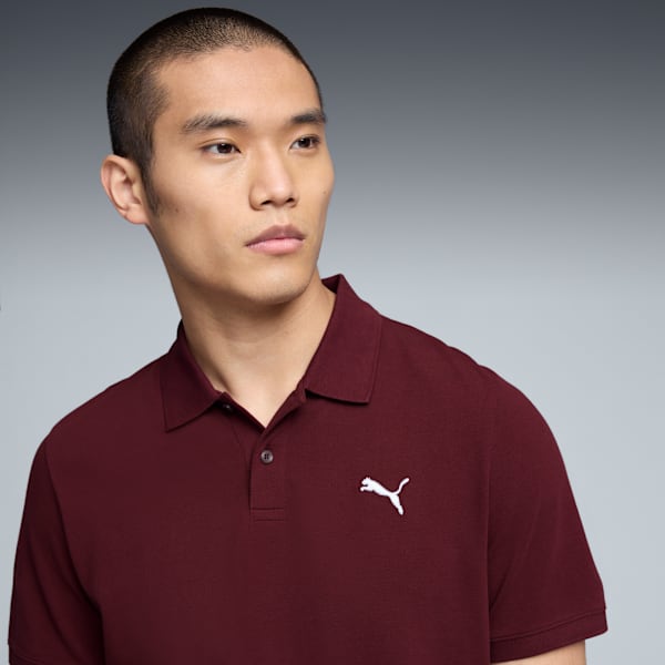 Polo piqué US Essentials Small PUMA Logo Homme, Ruby Shimmer, extralarge