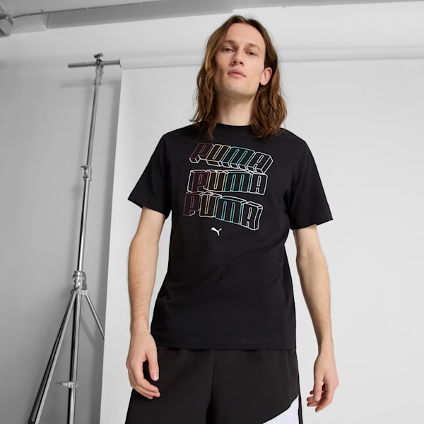 ESS Stacked Logo Men's Tee, PUMA Black, extralarge