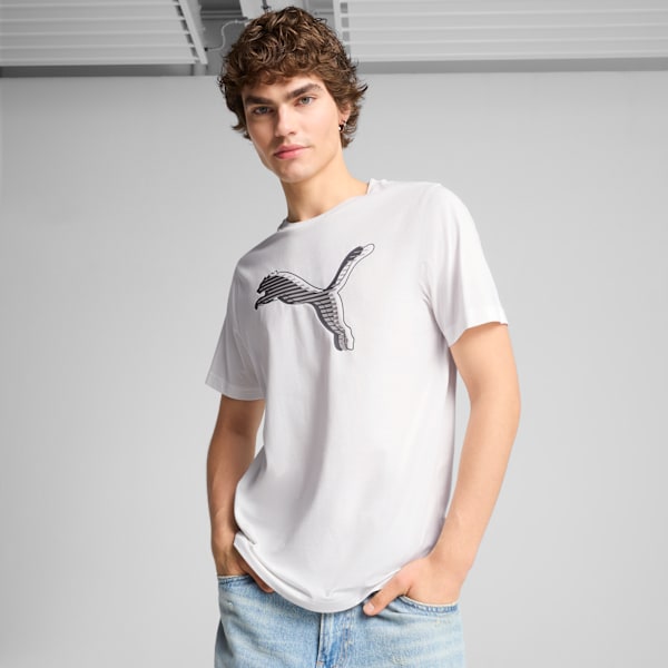 T-shirt graphique avec logo PUMA Homme, PUMA White, extralarge