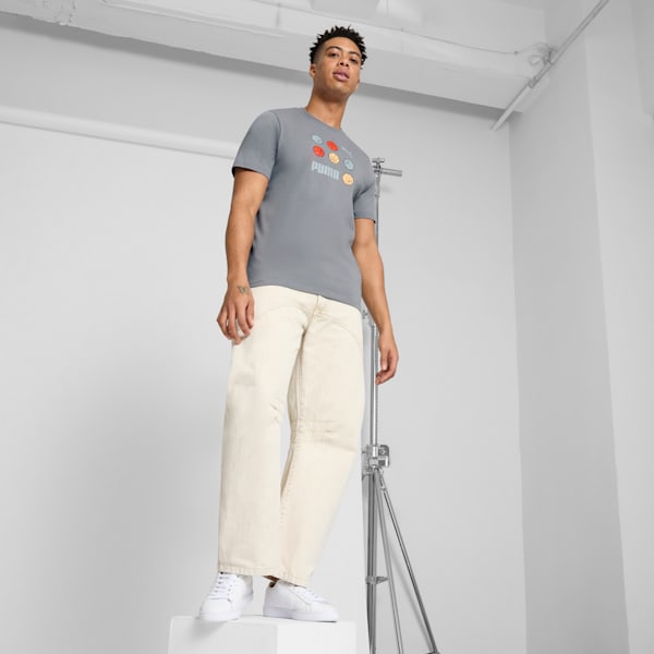 Camiseta GRAPHICS con pelota de basquetbol para hombre, Cast Iron, extralarge