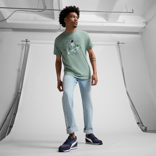 GRAPHICS Space Men's Tee, Green Moon, extralarge