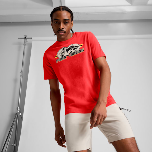 GRAPHICS Racing Men's Tee, Red Fire, extralarge
